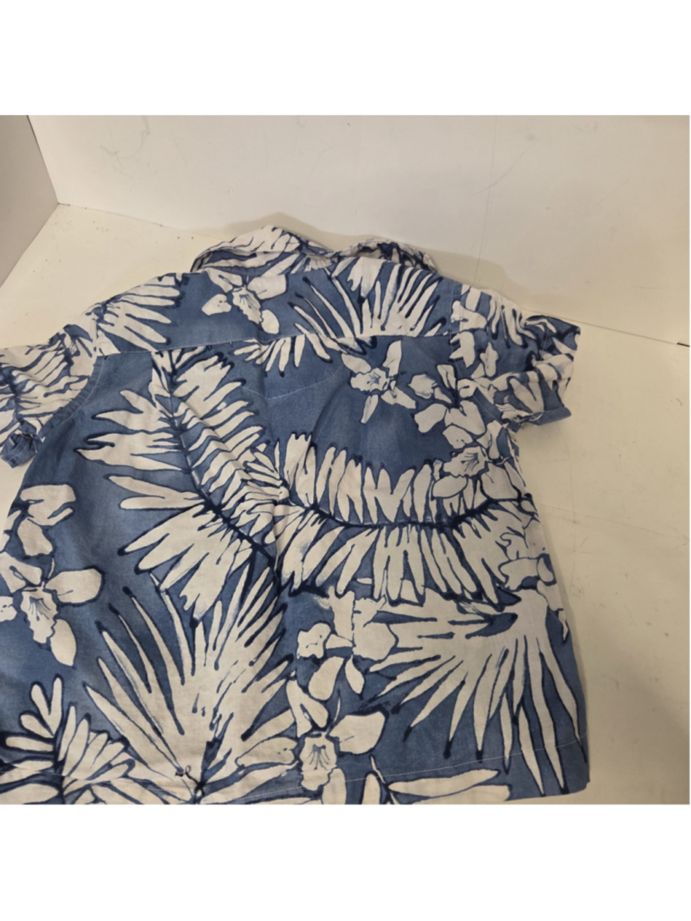 Polo Ralph Lauren Toddler Boy Blue Tropical Floral Linen Camp Shirt Size 3/3T - Picture 4 of 4